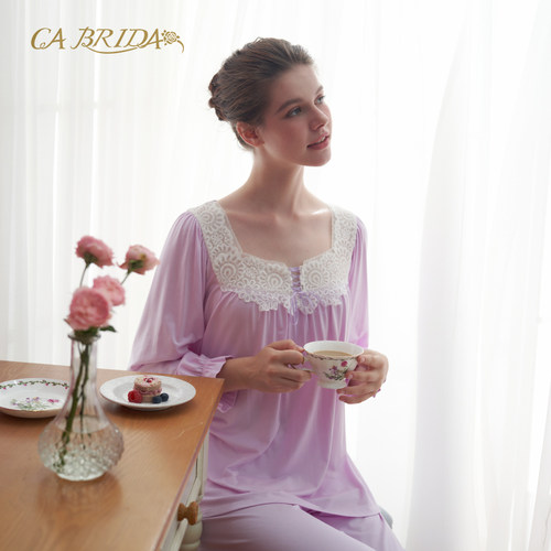 家居服CABRIDA莫代尔长袖法式