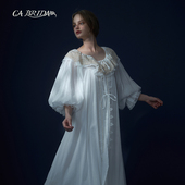 棉长款 睡袍送内裙M817D1 法式 复古拉夫领经典 BRIDA 金色时光