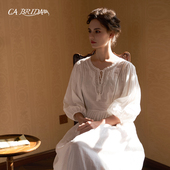 BRIDA 法式 禅美 黑标 春夏新品 复古刺绣棉长款 睡裙O105