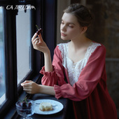 针织棉长袖 CABRIDA 睡裙P812C1 法式 经典 巴黎风情 秋冬新品