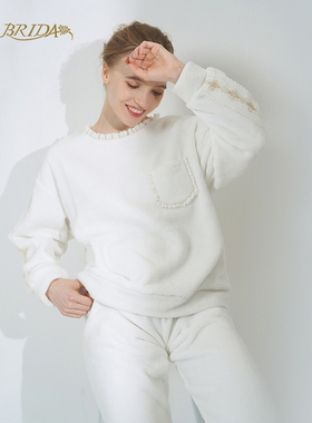 CA BRIDA/嘉德丽亚秋冬新品法式长袖珊瑚绒外穿睡衣套CMW4S1001AB