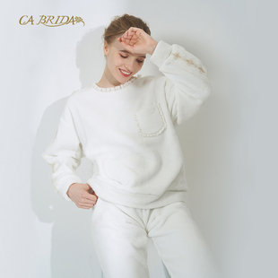 长袖 法式 嘉德丽亚秋冬新品 珊瑚绒外穿睡衣套CMW4S1001AB BRIDA