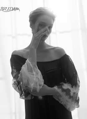 CA BRIDA/嘉德丽亚专属法式复古莫代尔圆领睡裙CMS4C204C3