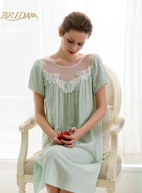 CA BRIDA嘉德丽亚【清新】法式棉质短袖家居亲肤睡衣睡裙CMS4B321