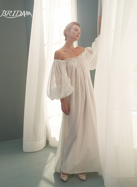 CA BRIDA【White  Paris】前短后长礼服式长睡裙NS4B302C2