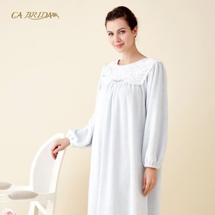 秋冬新品 冬曲 法式 经典 睡裙CGW4S917C1 珊瑚绒外穿长袖 BRIDA