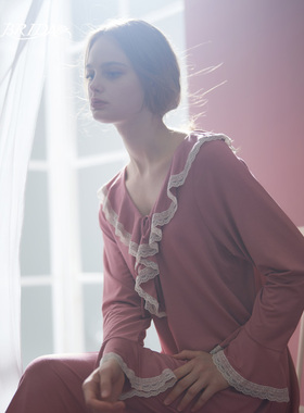 CA BRIDA【粉气香来】爆款柔软裸感莫代尔家居休闲长袖睡裙M713C1