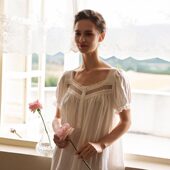 睡裙推荐 O317 法式 亲肤甜美浪漫棉家居服新品 BRIDA 一朵云