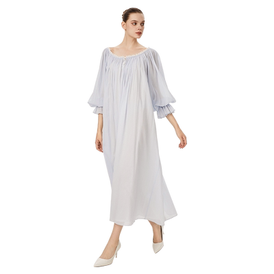 CABRIDA/嘉德丽亚皱棉长袖睡裙