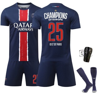 2425巴黎PSG欧冠版 定制 球衣7号克瓦拉10登贝莱14杜埃足球服套装