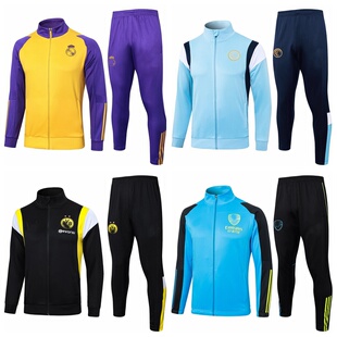 2425皇马巴黎曼城巴萨尤文AC赛前热身出场服男长袖足球训练服套装