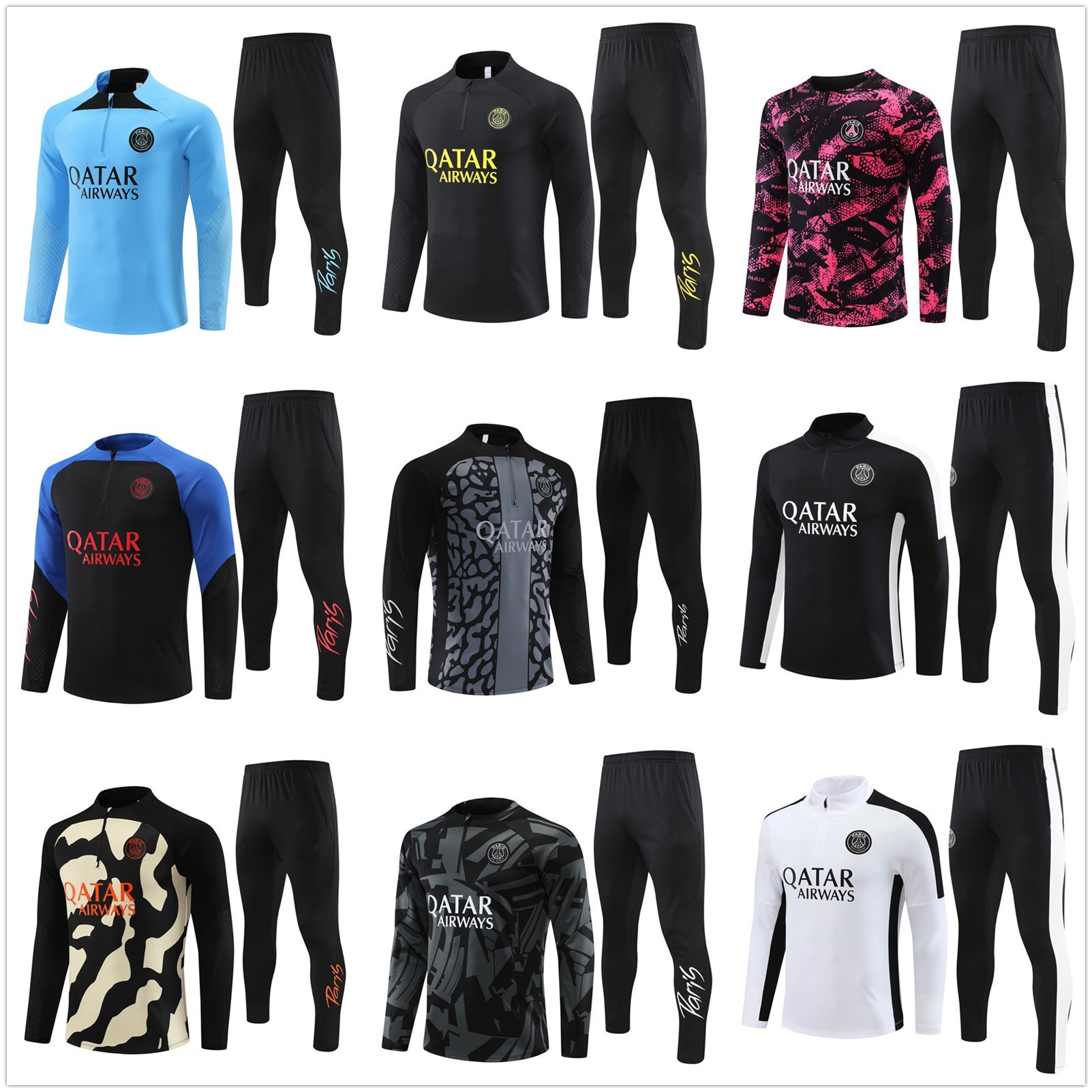 2324巴黎PSG主客场训练服套装