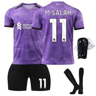 2324利物浦二客紫色球衣11号萨拉赫9努涅斯4范戴克足球服套装定制