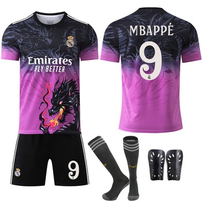 2425皇马龙纹版紫色球衣套装定制