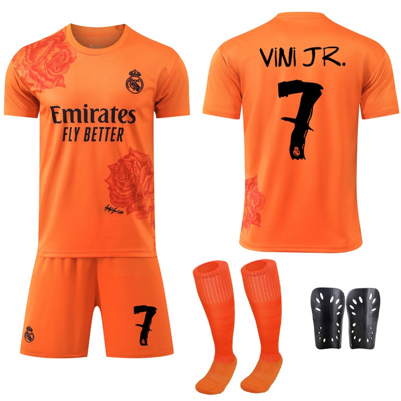 2425皇马Y3联名橙色球衣套装定制