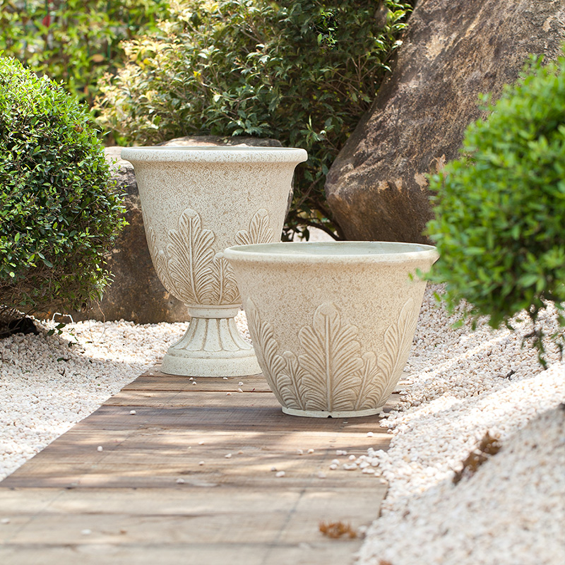 虹越欧式浮雕奖杯花盆复古