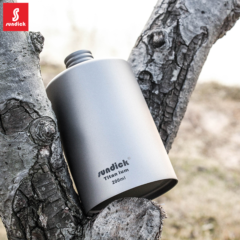 山地客户外钛随身酒壶磨砂200ML