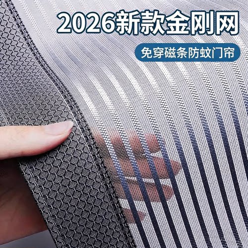 2026高档防蚊门帘金刚网纱全磁条