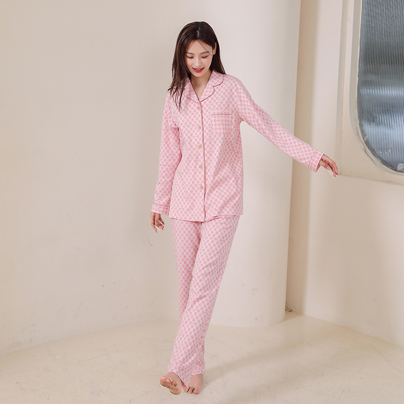 帝日斯诺女全棉家居服翻领可外穿