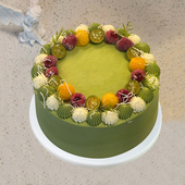 新款 蛋糕模型仿真绿色系水果塑胶假蛋糕定制橱窗摆放样品摄影道具