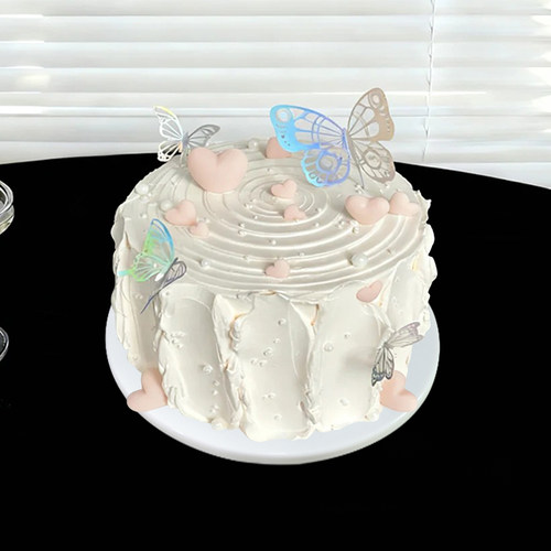 仿真蛋糕模型新款女神爱心蝴蝶塑胶假蛋糕可定制橱窗样品拍照道具