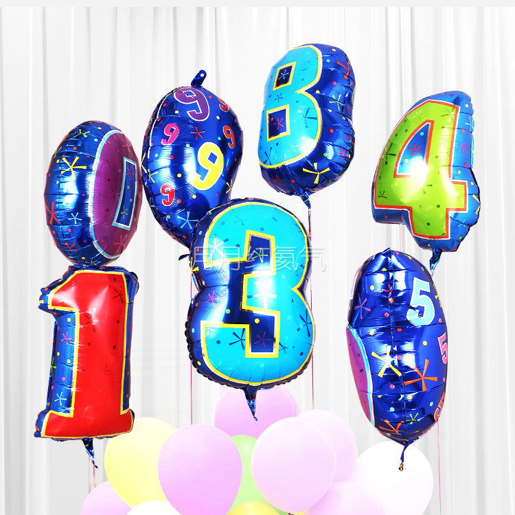 进口anagram 0123456789彩色数字字母铝箔膜气球系列