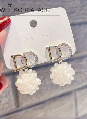 韩国时任欧尼姐姐同款S925银针超仙花朵耳环2023年新款网红百搭潮