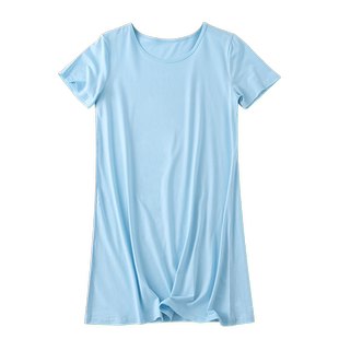 t恤裙中长款小个子女半袖连衣裙宽松大码打底内搭内衬短袖裙子夏