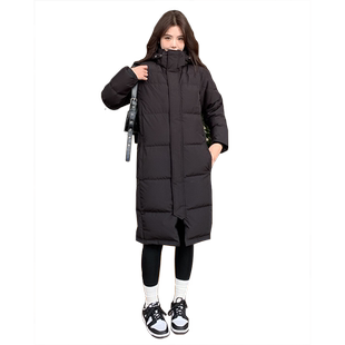 羽绒服男女中长款过膝冬季2023新款显瘦时尚加厚宽松情侣中戏外套