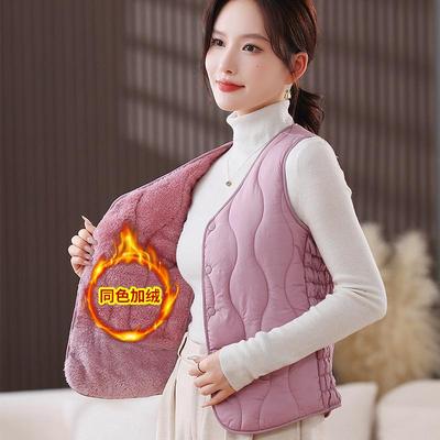新款秋冬加绒保暖马甲女