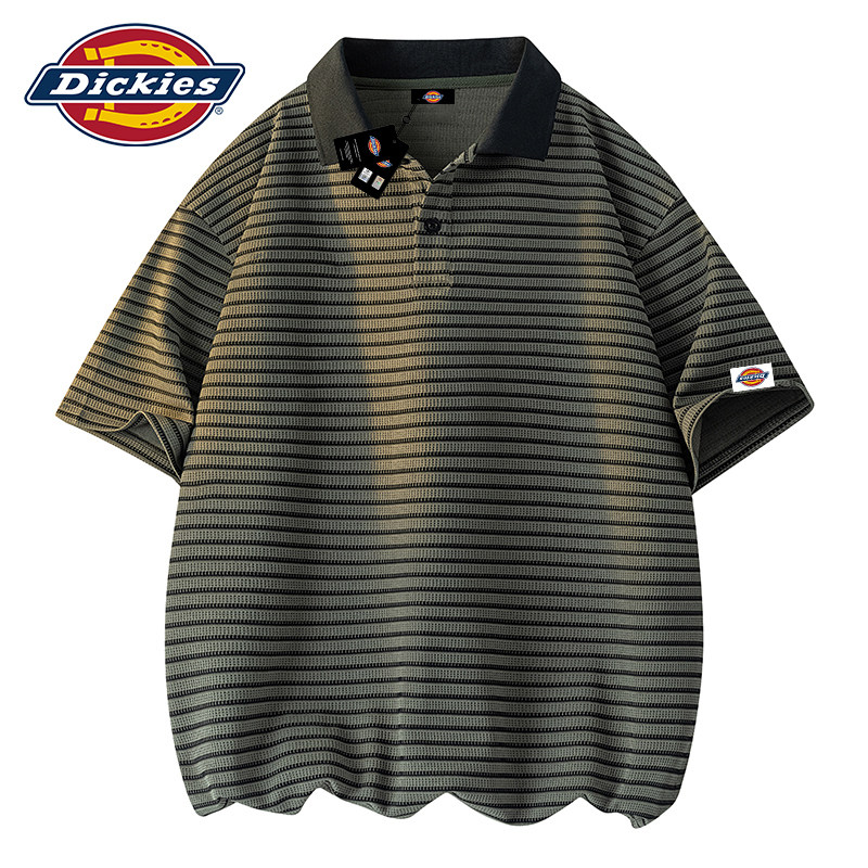 Dickies帝酷适短袖Polo衫男士夏季2026新款潮牌高级感条纹半袖t恤