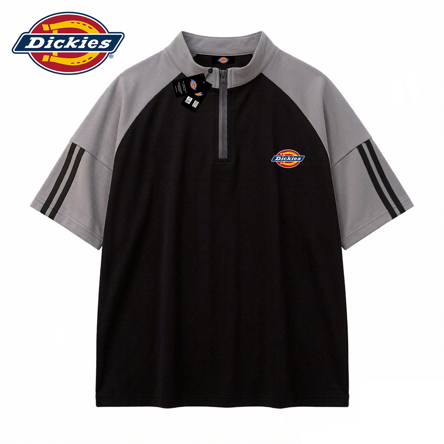 Dickies半拉链短袖t恤男款上衣图片