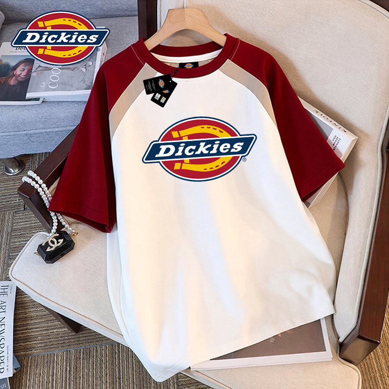 Dickies帝酷适撞色短袖t恤女士夏季2026新款美式潮牌情侣半袖上衣