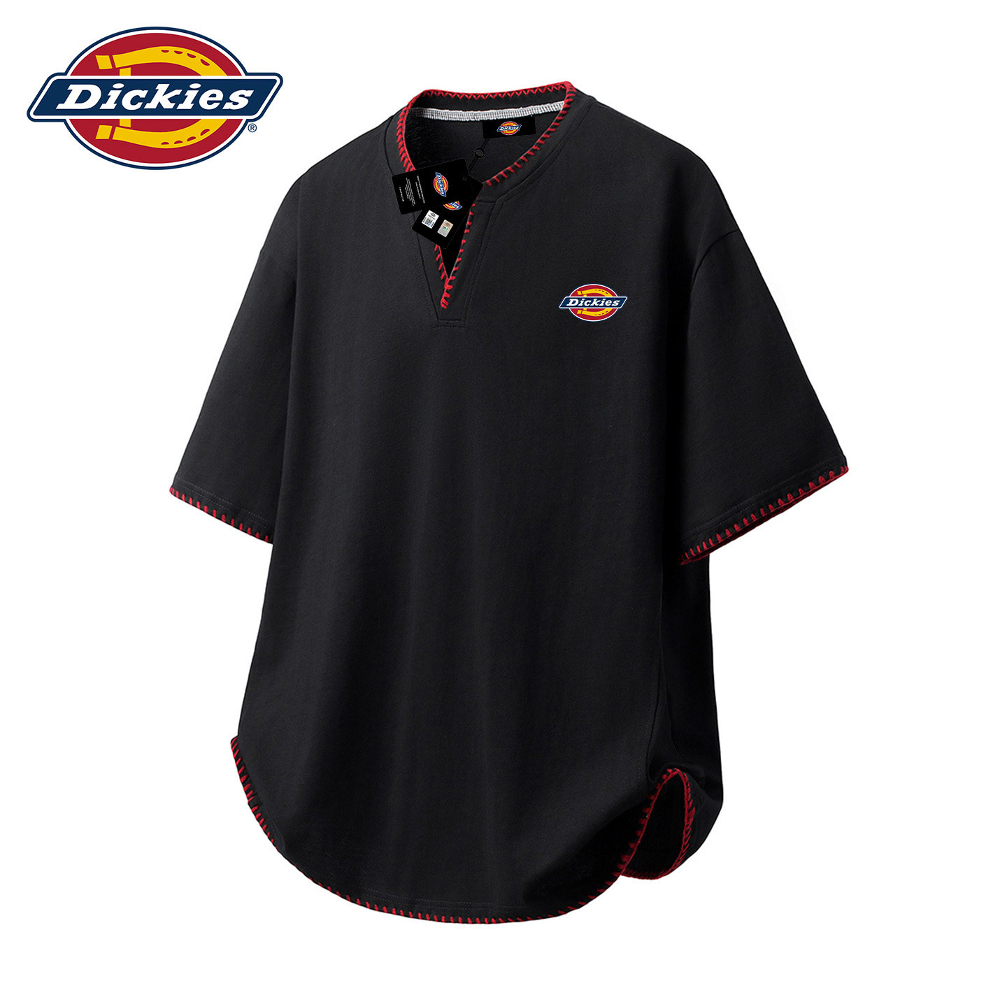Dickies纯棉短袖t恤男士V领上衣