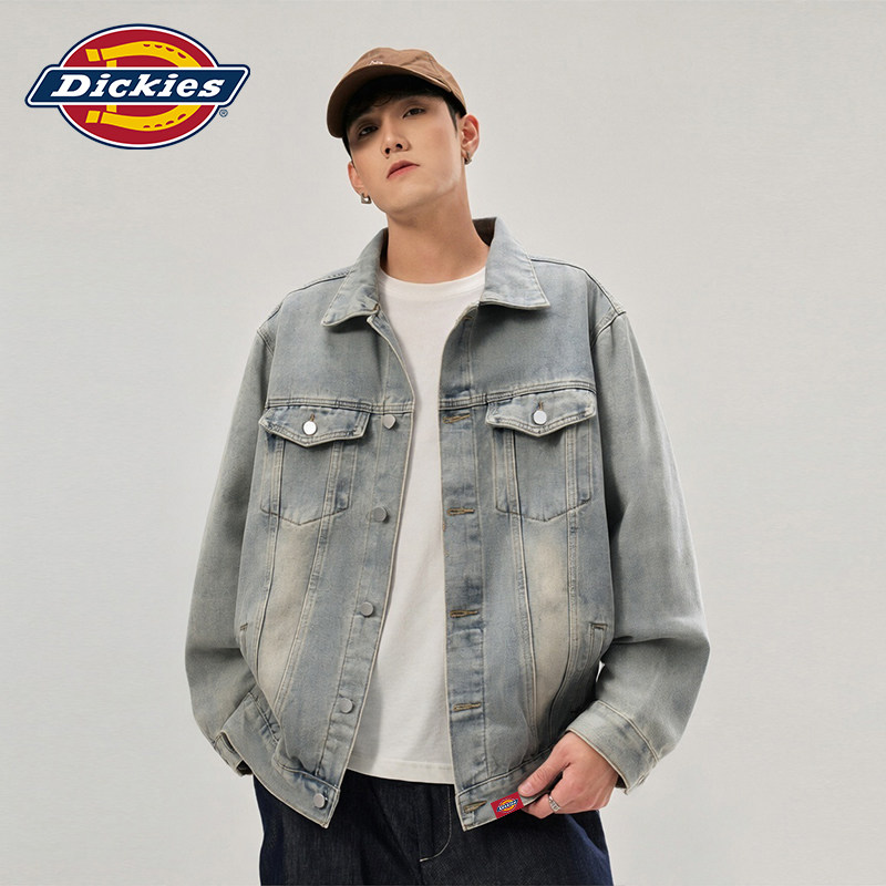 Dickies帝酷适复古牛仔外套男士春季2026新款美式高级感翻领夹克