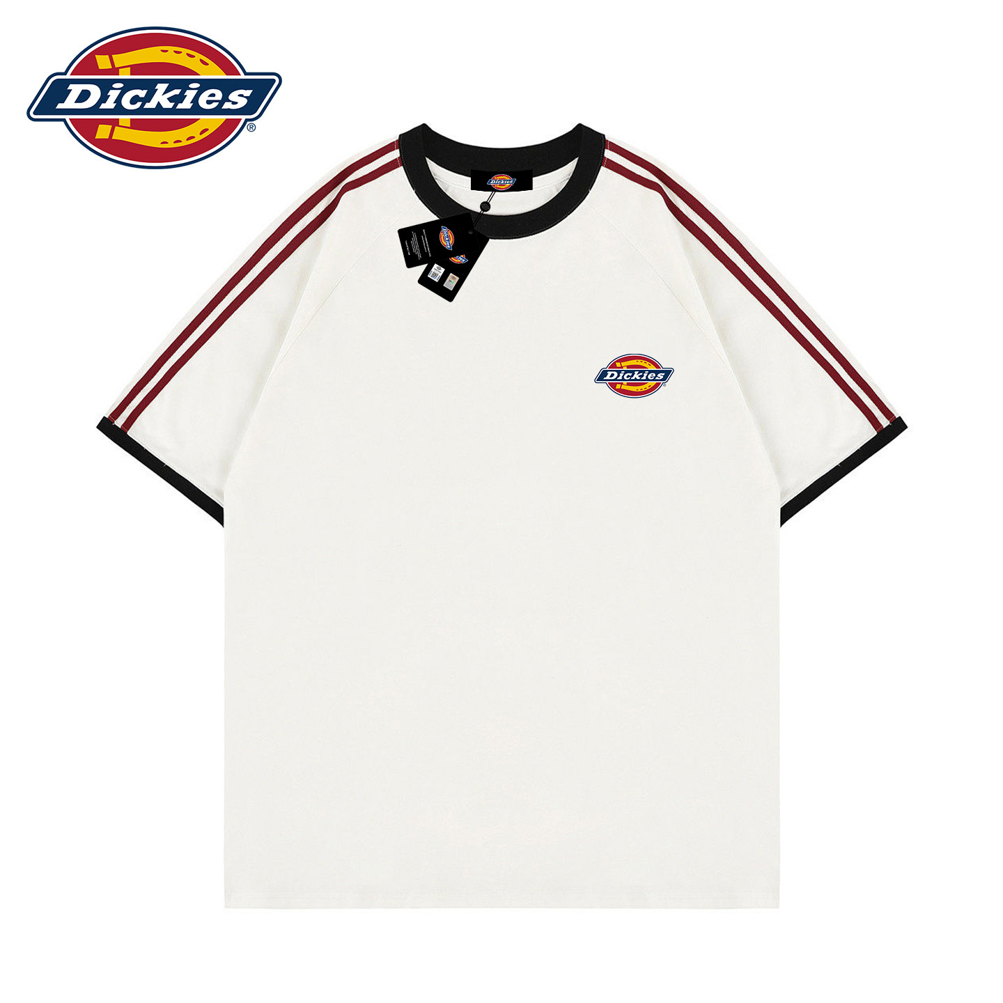 Dickies条纹短袖t恤男士撞色上衣