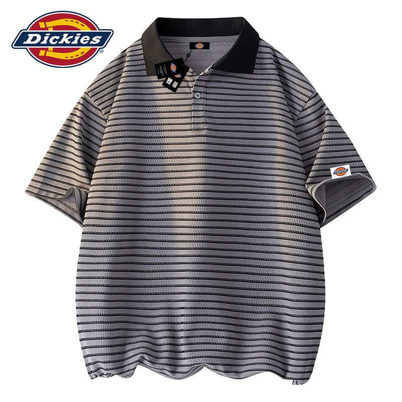 Dickies帝酷适条纹短袖Polo衫男士夏季2026新款高级感潮牌t恤上衣