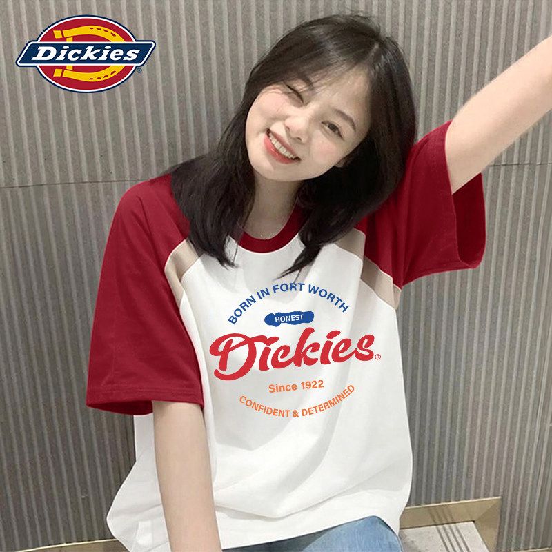 Dickies帝酷适短袖t恤女士夏季2026新款美式潮牌撞色情侣装上衣服