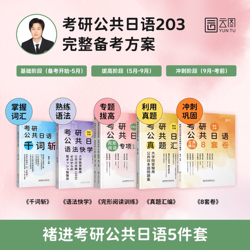 2027褚进考研日语全家桶语法快学+千词斩+真题汇编+预测8套卷考研公共日语203词汇语法历年真题终极预测从零快学新东方