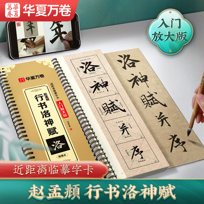 赵孟頫行书洛神赋（入门放大版）华夏万卷近距离临摹字帖临帖赵孟俯行书毛笔书法临帖米字格精修放大含视频教学前后赤壁赋道德经