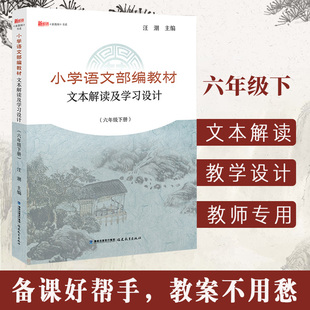 小学语文部编教材文本解读及学习设计 六年级下册6年级第二学期 梦山书系 汪潮主编 小学语文教学教师参考用书 福建教育出版社