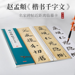 共2本赵孟頫楷书千字文临读对照名家碑帖近距离临摹卡米字格角注放大原帖简体旁注赵体楷书毛笔书法字帖字卡入门临摹范本教材书籍