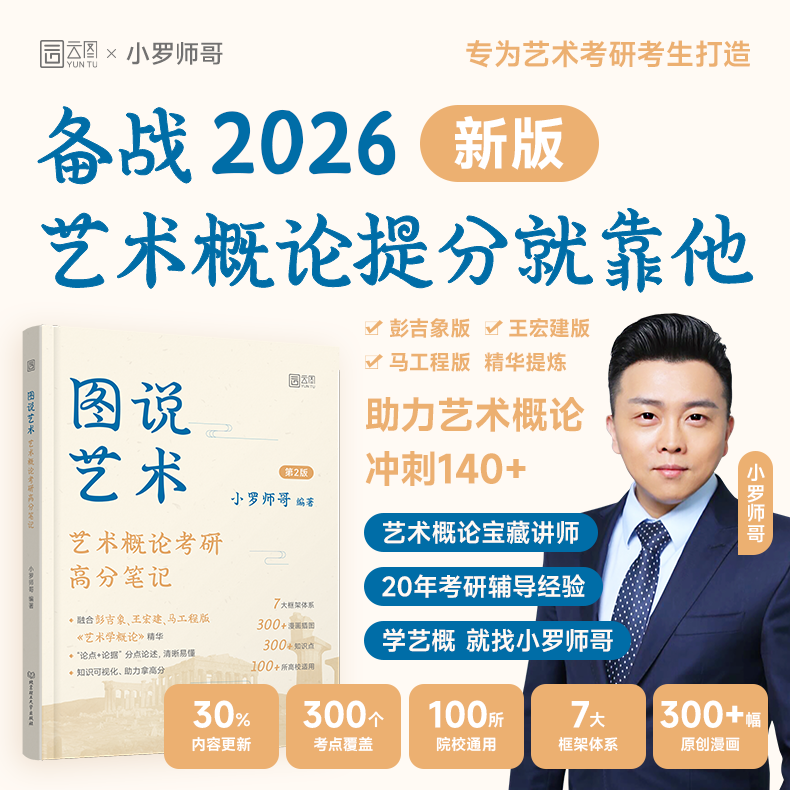 官方店】2026艺术概论考研高分笔记图说艺术小罗师哥彭吉象 王宏建 高分强化艺术学概论 可搭名校真题高分解析