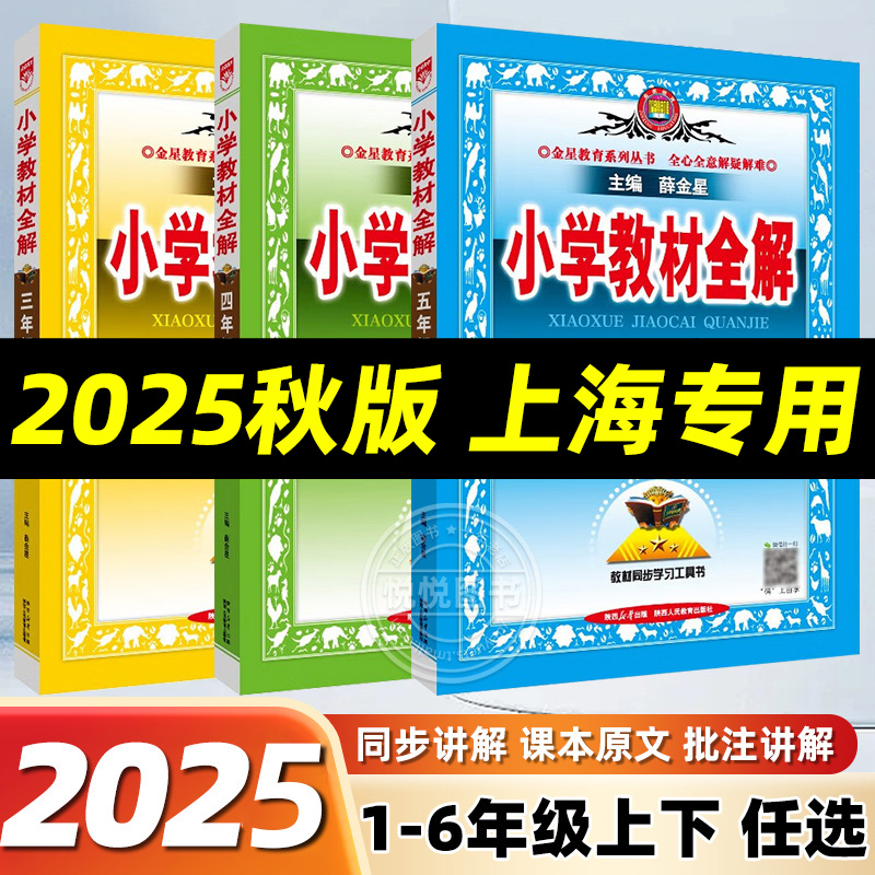 2025秋版薛金星小学中学教材全解沪教版 一二三四五六年级下册上册七八九年级语文数学英语上海教材同步讲解练习书上海专用2024秋