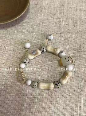 萌甜敲独特~小狗骨头手串轻奢精致情侣手链女生可爱个性ins手饰