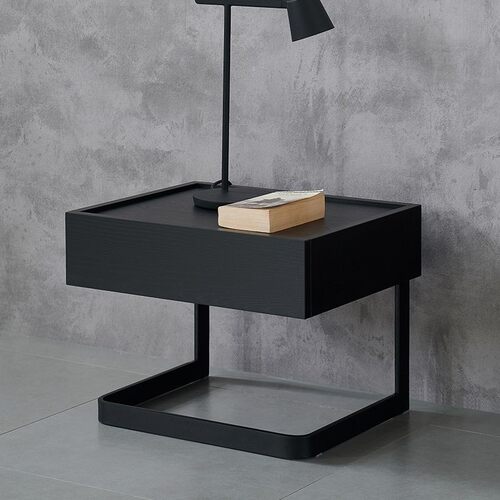 E0环保实木颗粒板床头柜意式极简