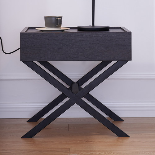 实木颗粒板意式极简床头柜