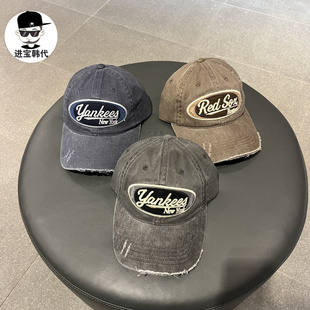 刺绣字母做旧牛仔棒球帽鸭舌帽 25年新款 CPV26 MLB专柜正品 进宝家