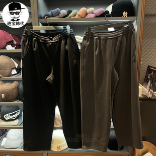 情侣纯色加厚直筒休闲裤 25年秋新款 PTB22 韩国直邮MLB正品 进宝家