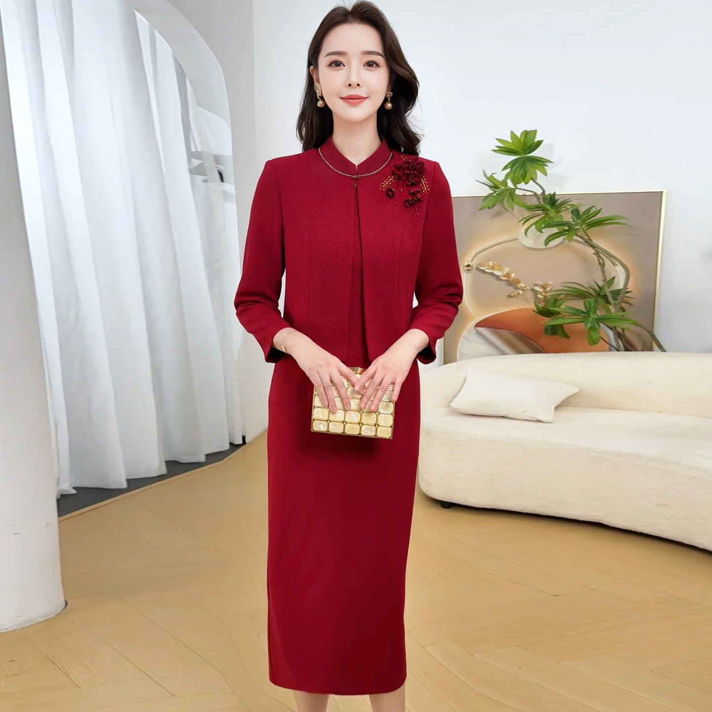 2026春秋修身显瘦妈妈礼服套装